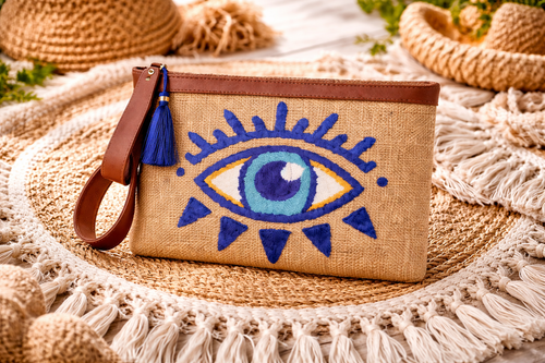 Punch Blue Coral Clutch Bag